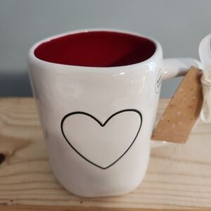 Rae Dunn Double-sided Heart Love Valentine's Day Ceramic Mug NWT